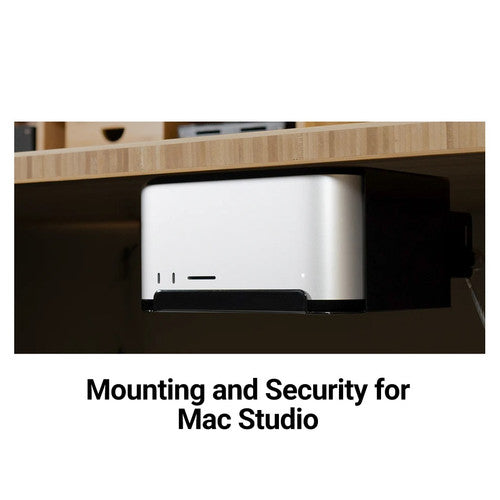 Sonnet MacCuff Studio Steel Bracket to Mount and Secure a Mac Studio Computer Under a Desk or to a Wall Sonnet MacCuff Studio Steel Bracket to Mount and Secure a Mac Studio Computer Under a Desk or to a Wall